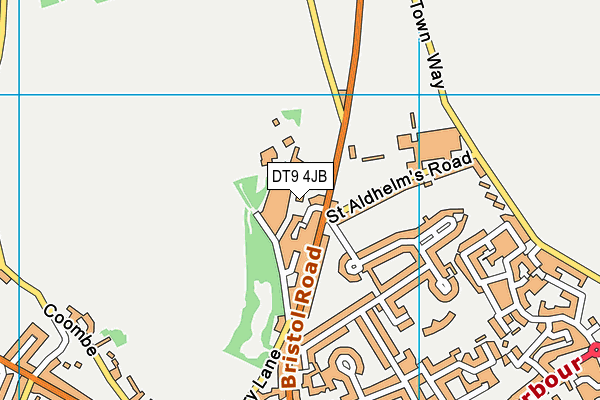 DT9 4JB map - OS VectorMap District (Ordnance Survey)