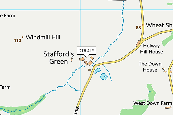 DT9 4LY map - OS VectorMap District (Ordnance Survey)