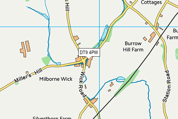 DT9 4PW map - OS VectorMap District (Ordnance Survey)