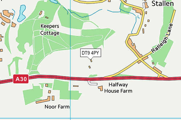 DT9 4PY map - OS VectorMap District (Ordnance Survey)