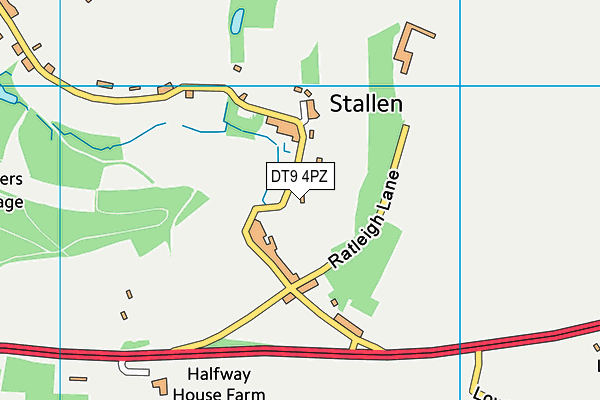 DT9 4PZ map - OS VectorMap District (Ordnance Survey)