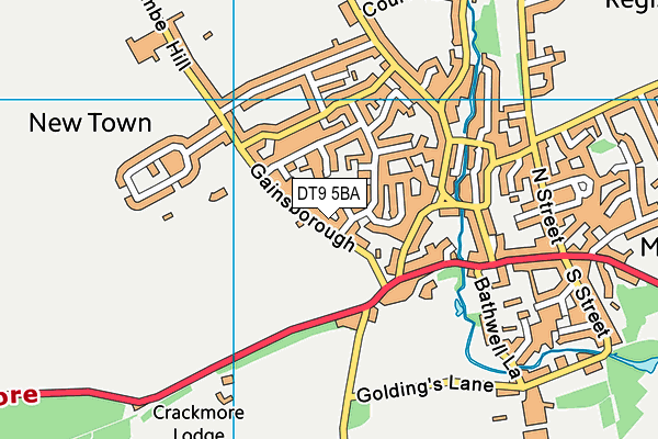 DT9 5BA map - OS VectorMap District (Ordnance Survey)