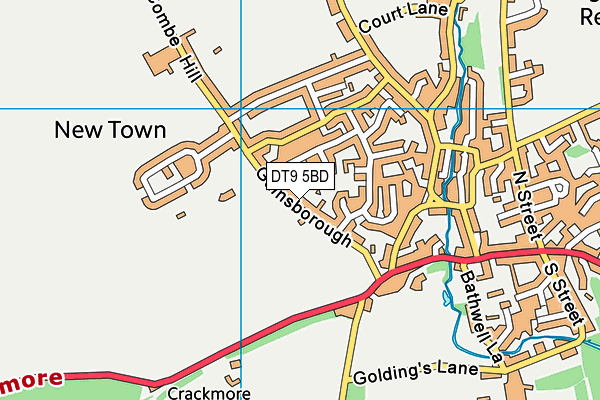 DT9 5BD map - OS VectorMap District (Ordnance Survey)