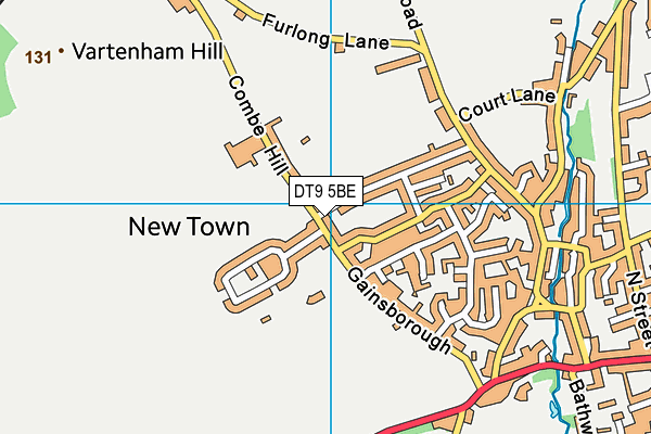 DT9 5BE map - OS VectorMap District (Ordnance Survey)