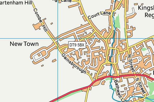 DT9 5BX map - OS VectorMap District (Ordnance Survey)