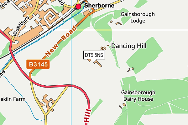 Sherborne Town F.c map (DT9 5NS) - OS VectorMap District (Ordnance Survey)