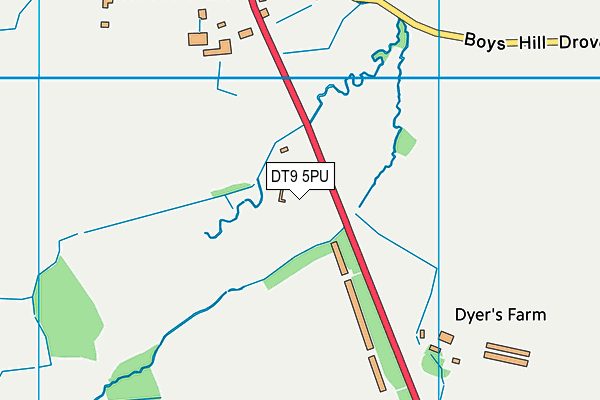 DT9 5PU map - OS VectorMap District (Ordnance Survey)