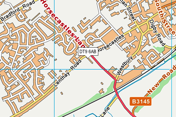 DT9 6AB map - OS VectorMap District (Ordnance Survey)
