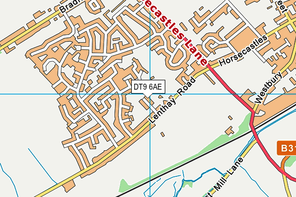 DT9 6AE map - OS VectorMap District (Ordnance Survey)