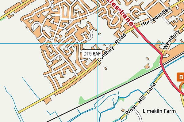 DT9 6AF map - OS VectorMap District (Ordnance Survey)