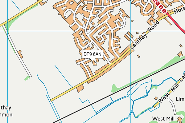 DT9 6AN map - OS VectorMap District (Ordnance Survey)