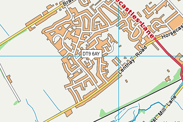 DT9 6AY map - OS VectorMap District (Ordnance Survey)