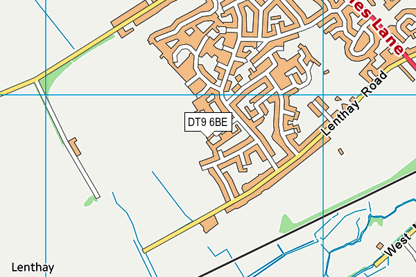 DT9 6BE map - OS VectorMap District (Ordnance Survey)