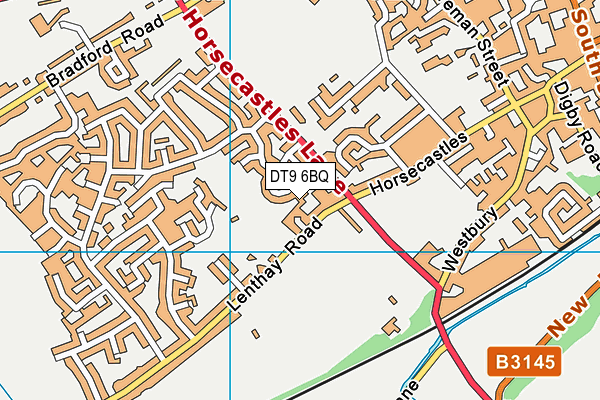 DT9 6BQ map - OS VectorMap District (Ordnance Survey)