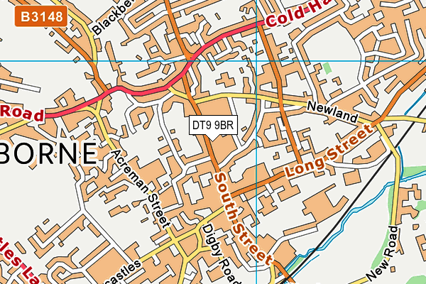 DT9 9BR map - OS VectorMap District (Ordnance Survey)