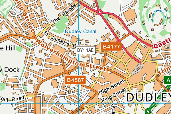 DY1 1AE map - OS VectorMap District (Ordnance Survey)