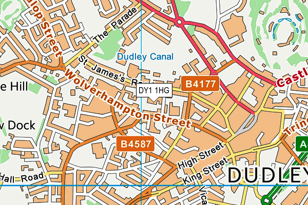 DY1 1HG map - OS VectorMap District (Ordnance Survey)
