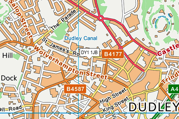 DY1 1JB map - OS VectorMap District (Ordnance Survey)