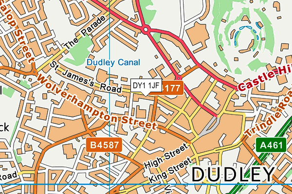 DY1 1JF map - OS VectorMap District (Ordnance Survey)