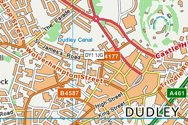 DY1 1JG map - OS VectorMap District (Ordnance Survey)