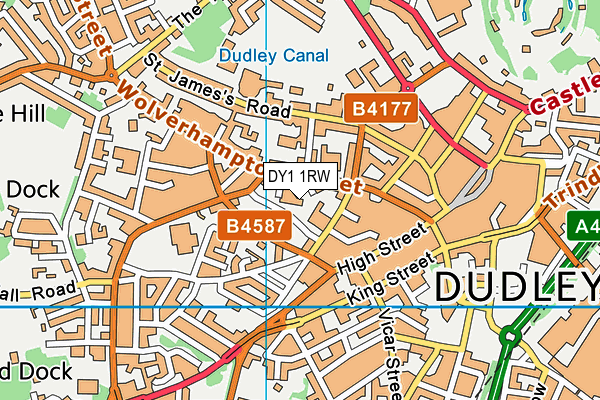 DY1 1RW map - OS VectorMap District (Ordnance Survey)