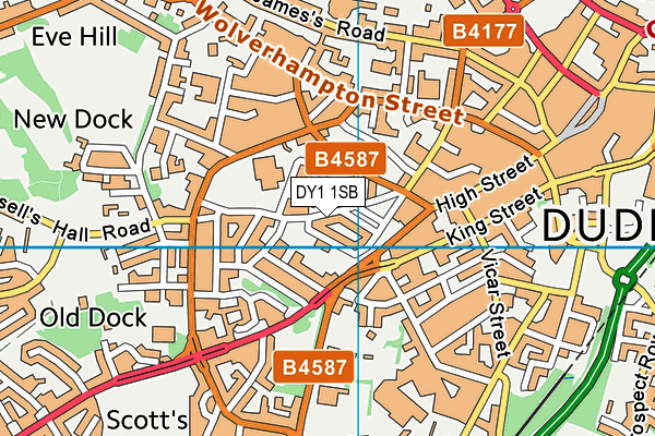 DY1 1SB map - OS VectorMap District (Ordnance Survey)