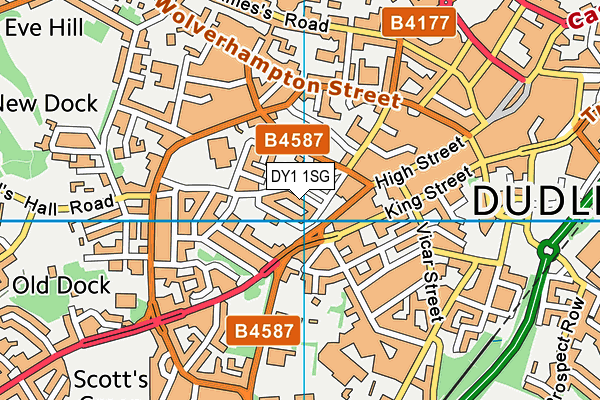 DY1 1SG map - OS VectorMap District (Ordnance Survey)