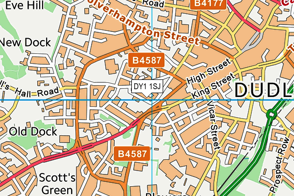 DY1 1SJ map - OS VectorMap District (Ordnance Survey)