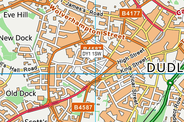 DY1 1SW map - OS VectorMap District (Ordnance Survey)