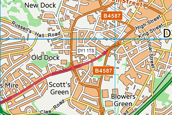 DY1 1TS map - OS VectorMap District (Ordnance Survey)