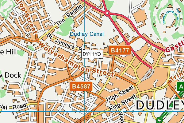 DY1 1YQ map - OS VectorMap District (Ordnance Survey)