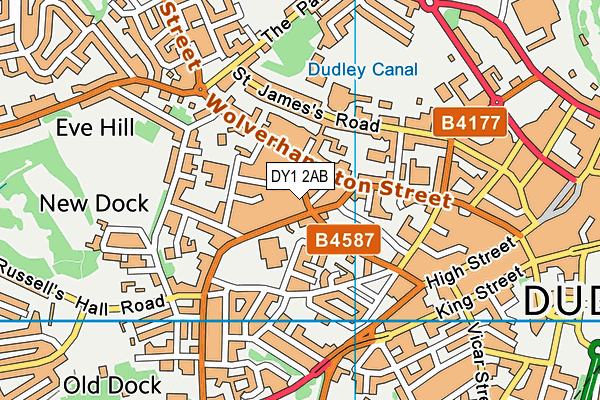 DY1 2AB map - OS VectorMap District (Ordnance Survey)