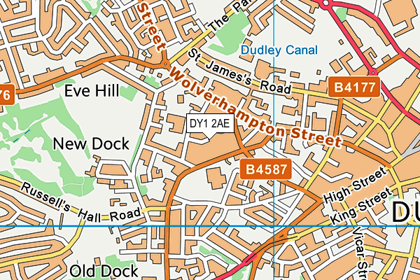 DY1 2AE map - OS VectorMap District (Ordnance Survey)