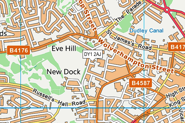 DY1 2AJ map - OS VectorMap District (Ordnance Survey)