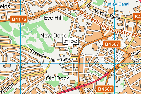 DY1 2AZ map - OS VectorMap District (Ordnance Survey)