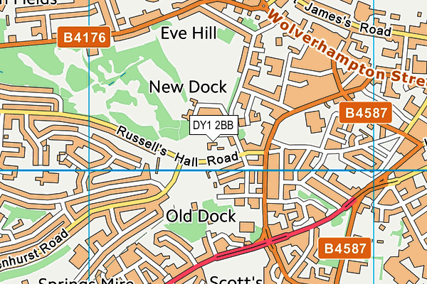 DY1 2BB map - OS VectorMap District (Ordnance Survey)