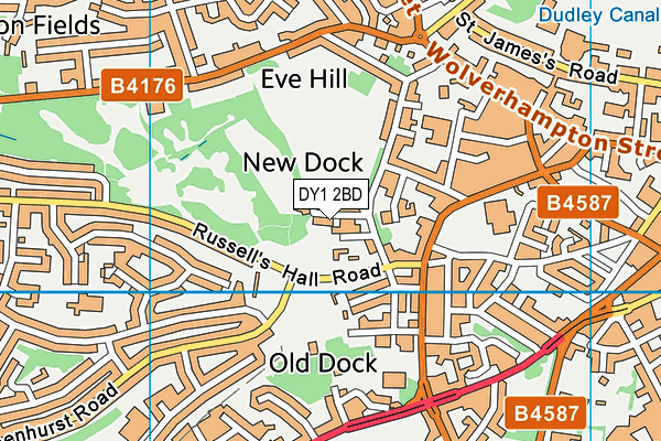 DY1 2BD map - OS VectorMap District (Ordnance Survey)