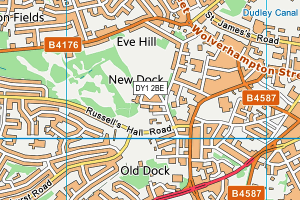 DY1 2BE map - OS VectorMap District (Ordnance Survey)