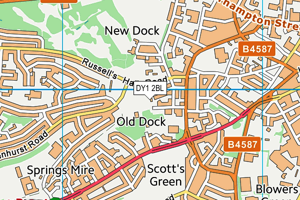 DY1 2BL map - OS VectorMap District (Ordnance Survey)