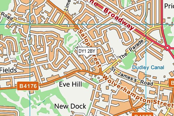 DY1 2BY map - OS VectorMap District (Ordnance Survey)