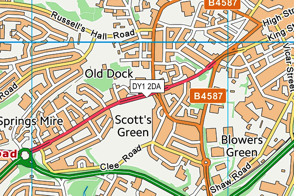 DY1 2DA map - OS VectorMap District (Ordnance Survey)