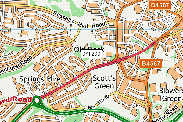 DY1 2DD map - OS VectorMap District (Ordnance Survey)