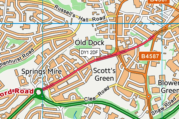 DY1 2DF map - OS VectorMap District (Ordnance Survey)