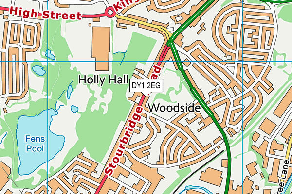 Woodside Park (Dudley) map (DY1 2EG) - OS VectorMap District (Ordnance Survey)