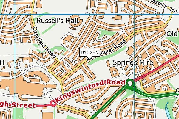 DY1 2HN map - OS VectorMap District (Ordnance Survey)