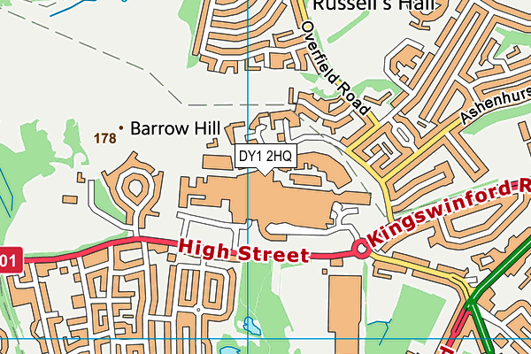 DY1 2HQ map - OS VectorMap District (Ordnance Survey)