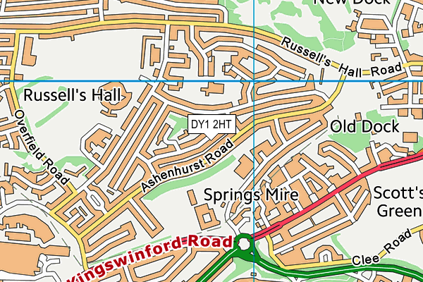 DY1 2HT map - OS VectorMap District (Ordnance Survey)