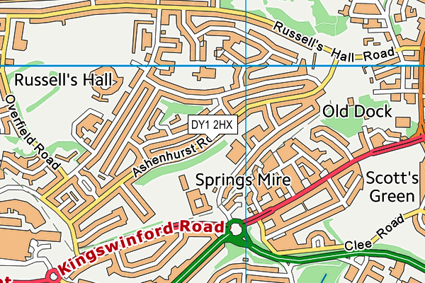 DY1 2HX map - OS VectorMap District (Ordnance Survey)