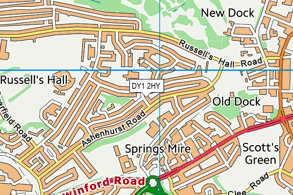 DY1 2HY map - OS VectorMap District (Ordnance Survey)