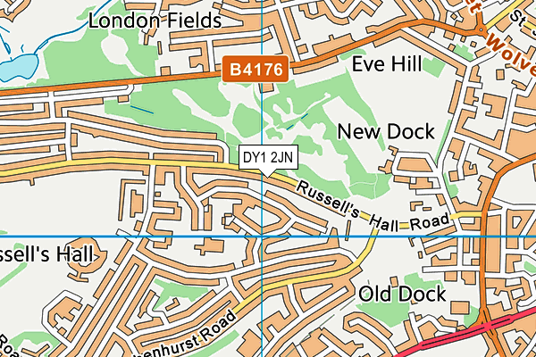 DY1 2JN map - OS VectorMap District (Ordnance Survey)